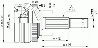 Шарнирный комплект, приводной вал SPIN OPEN PARTS купить