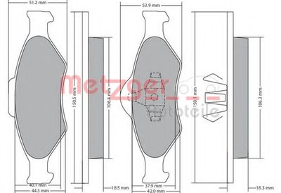 Комплект тормозных колодок, дисковый тормоз METZGER купить