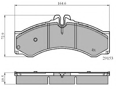 Тормозные колодки перед/зад Sprinter/LT 96-06 (спарка)/Vario 2.9TD