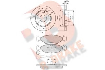 Комплект тормозов, дисковый тормозной механизм R BRAKE купить