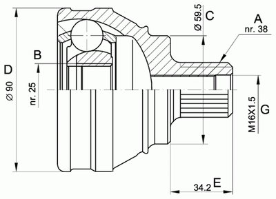 Шарнирный комплект, приводной вал SPIN OPEN PARTS купить