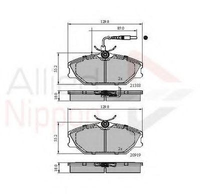 Комплект тормозных колодок, дисковый тормоз ANL Braking COMLINE купить