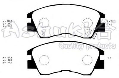 Комплект тормозных колодок, дисковый тормоз ASHUKI купить