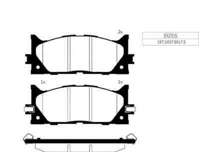 Комплект тормозных колодок, дисковый тормоз Front brake pads for TOYOTA GOODWILL купить