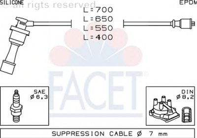 Комплект проводов зажигания FACET купить