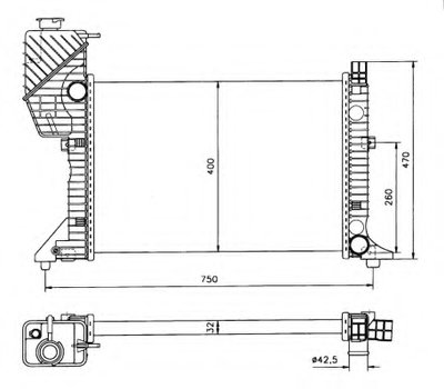 Радиатор охлаждения MB Sprinter 2.3D 95-