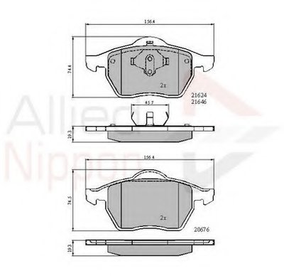 Комплект тормозных колодок, дисковый тормоз ANL Braking COMLINE купить