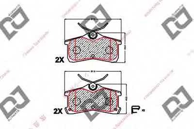 Комплект тормозных колодок, дисковый тормоз DJ PARTS купить