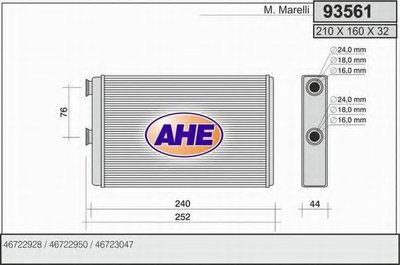 Теплообменник, отопление салона AHE купить