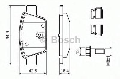 Комплект тормозных колодок, дисковый тормоз BOSCH купить