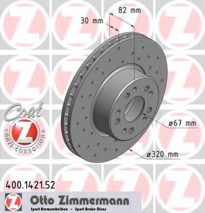 Тормозной диск SPORT BRAKE DISC COAT Z ZIMMERMANN купить