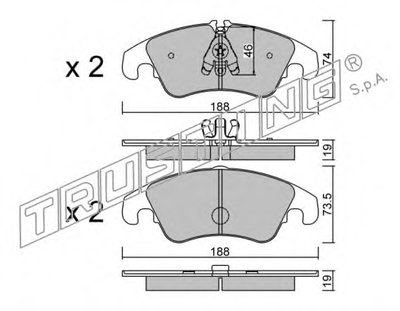 Комплект тормозных колодок, дисковый тормоз TRUSTING купить