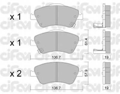 Гальмівні колодки пер. Toyota Auris 07-12 (bosch) (136,7x57,9x19,2)