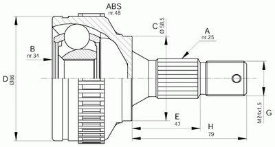 Шарнирный комплект, приводной вал SPIN OPEN PARTS купить