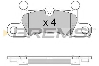 Колодки тормозные задние Porsche Cayenne (92A) 10- (Brembo)