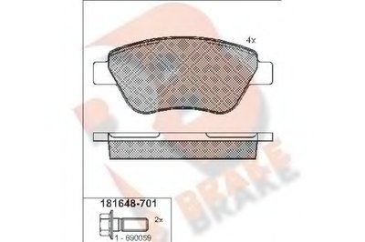 Комплект тормозных колодок, дисковый тормоз R BRAKE купить