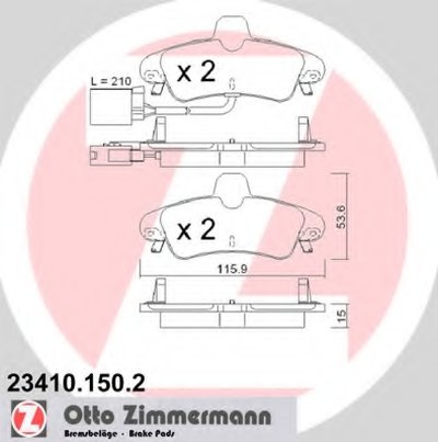 Комплект тормозных колодок, дисковый тормоз ZIMMERMANN купить