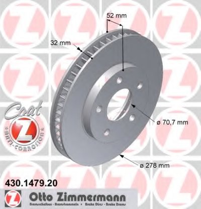 Тормозной диск COAT Z ZIMMERMANN купить