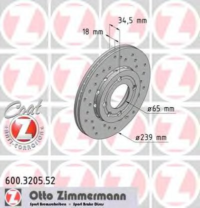 Тормозной диск SPORT BRAKE DISC COAT Z ZIMMERMANN купить