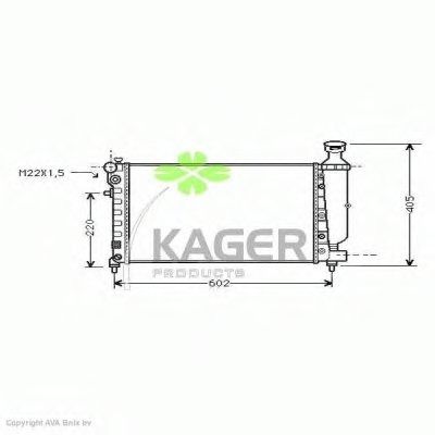 Радиатор, охлаждение двигателя KAGER купить