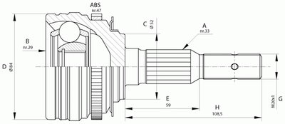 Шарнирный комплект, приводной вал SPIN OPEN PARTS купить