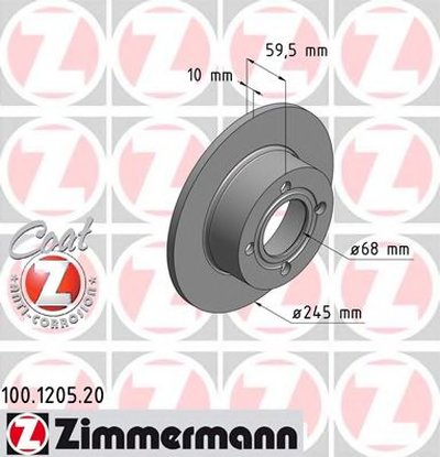 Тормозной диск COAT Z ZIMMERMANN купить