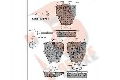 Комплект тормозных колодок, дисковый тормоз R BRAKE купить