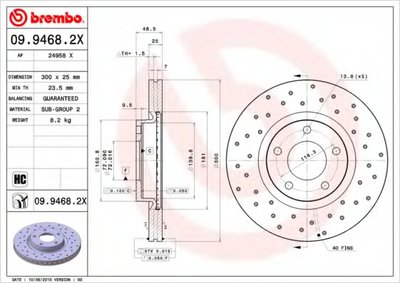 Тормозные диски BREMBO XTRA nawiercana tarcza hamulcowa wentylowana przуd L/P MAZDA 3, 5 1.6D-2.3 10