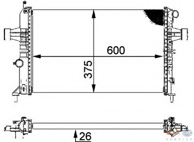 Радиатор, охлаждение двигателя BEHR HELLA SERVICE HELLA купить