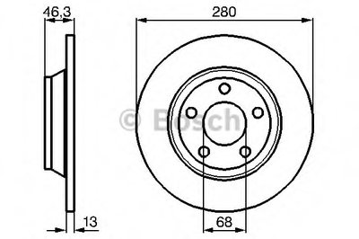 Тормозной диск передний AUDI A4 94-00 (280*13)