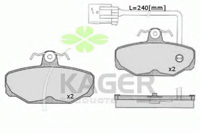 Комплект тормозных колодок, дисковый тормоз KAGER купить