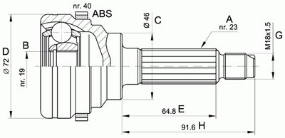 Шарнирный комплект, приводной вал SPIN OPEN PARTS купить