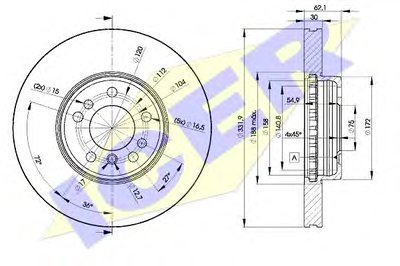 Тормозной диск пер. E83/E53 01-11 (PRO)