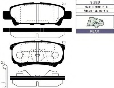 Комплект тормозных колодок, дисковый тормоз Rear brake pads for MITSUBISHI/CRYSLER/JEEP GOODWILL купить