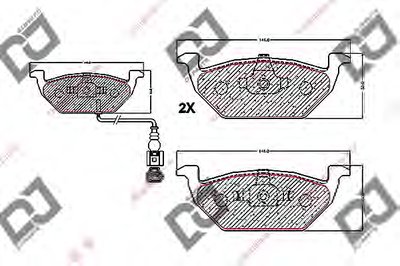 Комплект тормозных колодок, дисковый тормоз DJ PARTS купить