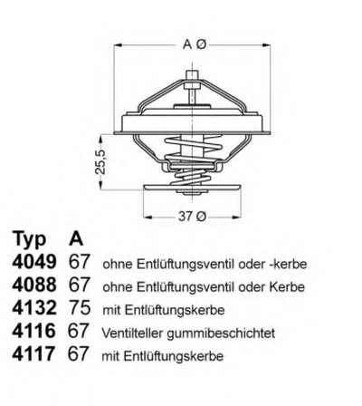 Термостат BMW3 (E30), 5 (E34) -95 (80град.) (RIDER)