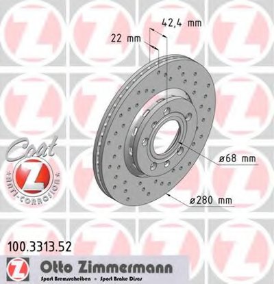 Тормозной диск SPORT BRAKE DISC COAT Z ZIMMERMANN купить