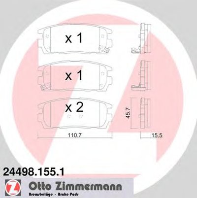 Комплект тормозных колодок, дисковый тормоз ZIMMERMANN купить