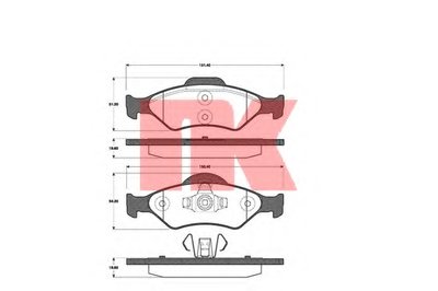 Тормозные колодки передние (18.6 мм) Ford Fiesta 00-