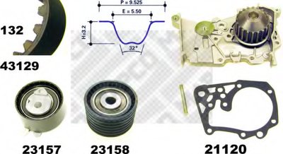 Водяной насос + комплект зубчатого ремня MAPCO купить