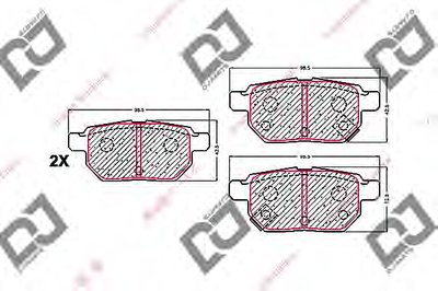 Комплект тормозных колодок, дисковый тормоз DJ PARTS купить