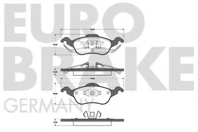 Комплект тормозных колодок, дисковый тормоз EUROBRAKE купить
