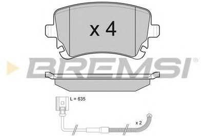 Колодки тормозные задние Audi A8 02-10/VW Phaeton 02-16 (TRW