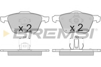 Колодки тормозные передние Volvo XC90 02-12 (ATE) (154,9x70,