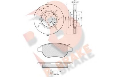 Комплект тормозов, дисковый тормозной механизм R BRAKE купить