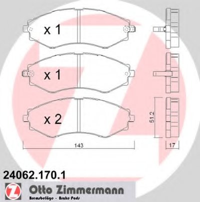 Комплект тормозных колодок, дисковый тормоз ZIMMERMANN купить