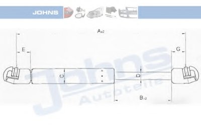 Газовая пружина, крышка багажник JOHNS купить