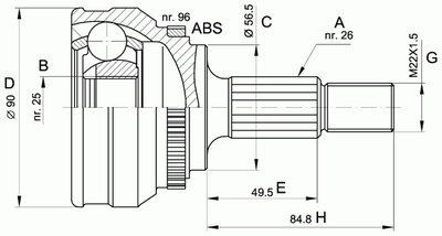 Шарнирный комплект, приводной вал SPIN OPEN PARTS купить