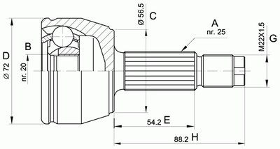 Шарнирный комплект, приводной вал SPIN OPEN PARTS купить