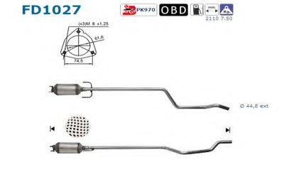 Сажевый / частичный фильтр, система выхлопа ОГ AS купить